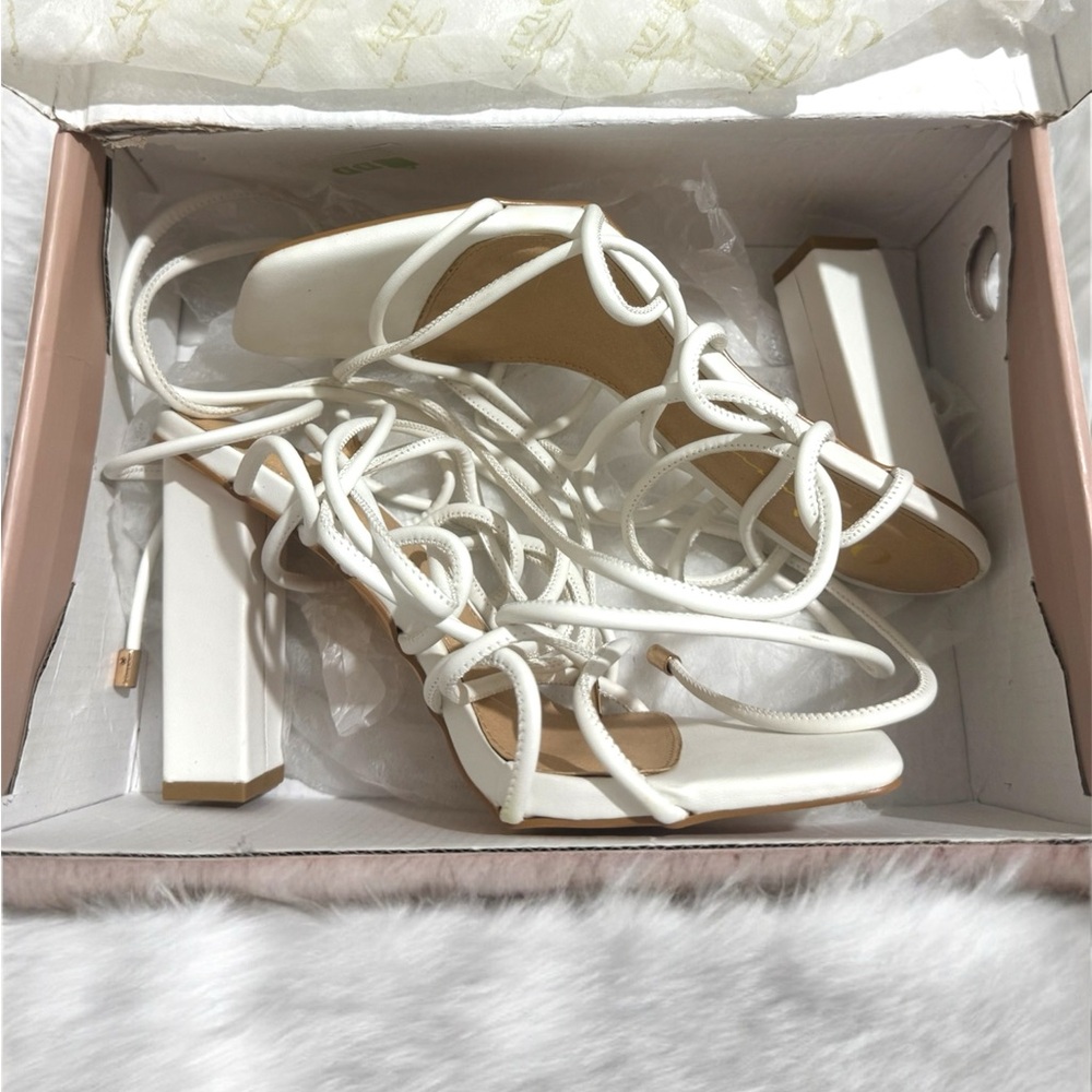 Elegant White Strappy Heels